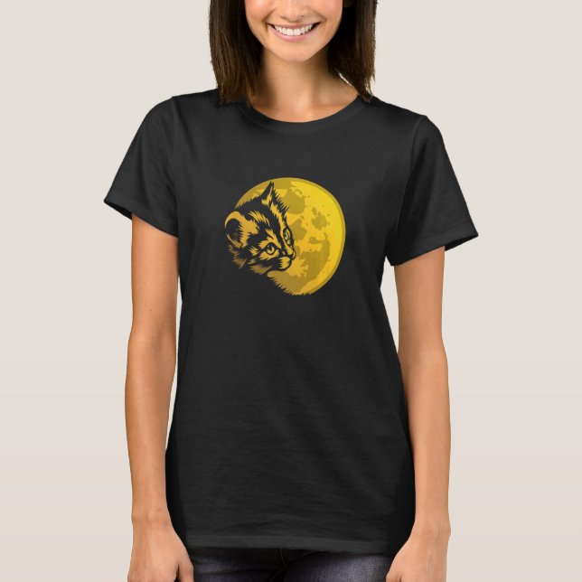Moon Cat Tabby Cat T-Shirt (Vorderseite)