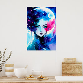 Moon Child Anime Fantasy Art Poster