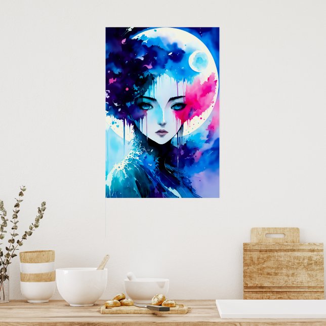 Moon Child Anime Fantasy Art Poster (Küche)