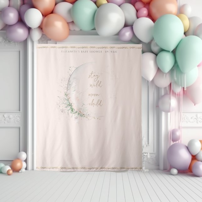 Moon Child | Boho Hippie Baby Shower Wandteppich (Von Creator hochgeladen)
