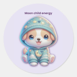 Moon Child Energy Dog Sticker