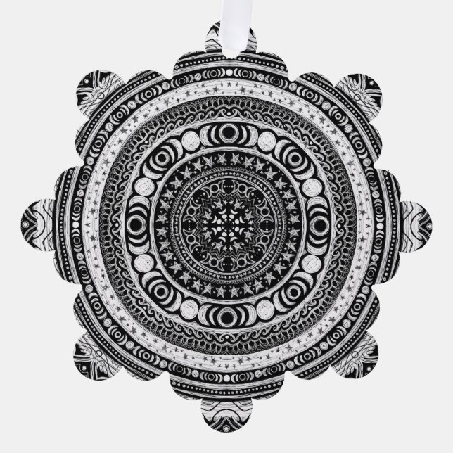 Moon Child Mandala Triple Moon Hexe Ornament Karte (Vorderseite)