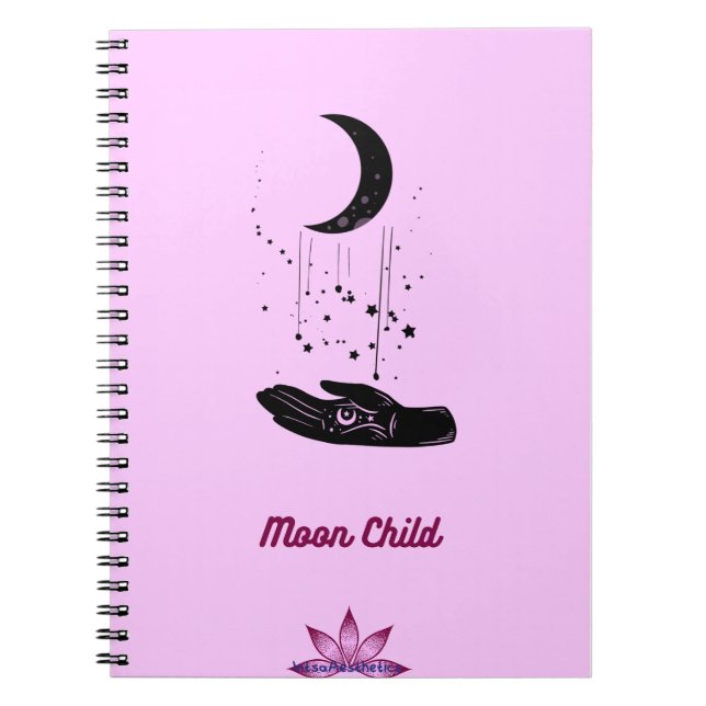 Moon Child Spiral Foto Notebook Notizblock (Vorderseite)