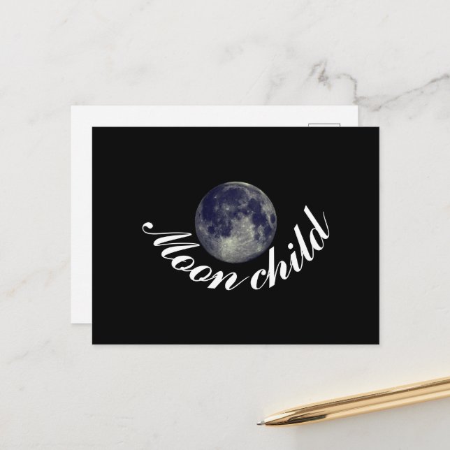 Moon Child, Vollmond Postkarte (Vorderseite/Rückseite Beispiel)
