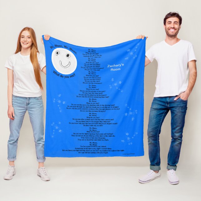 Moon Children's Gedicht Personalisiert Fleecedecke (Beispiel)
