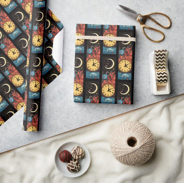 Moon Clock Geschenkpapier (Kunsthandwerk)