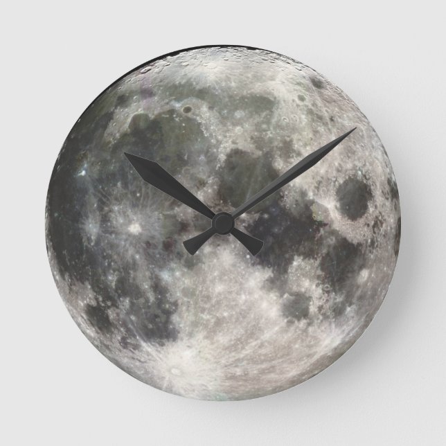 Moon Clock Runde Wanduhr (Vorderseite)