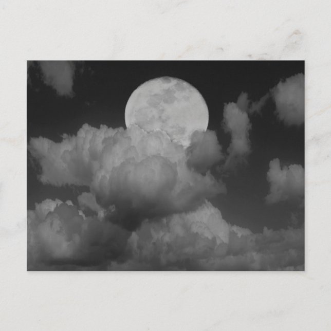 Moon & Clouds über Kansas Postkarte (Vorderseite)