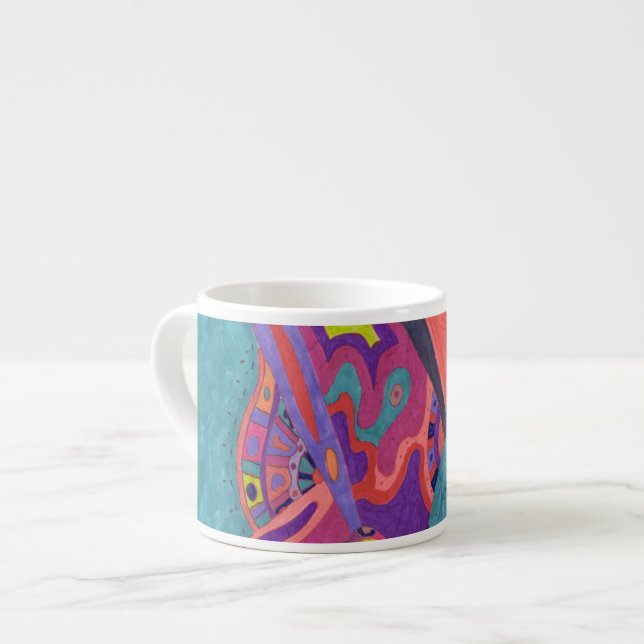 Moon Crashs, abstrakte Kunst Espressotasse (Vorderseite Links)