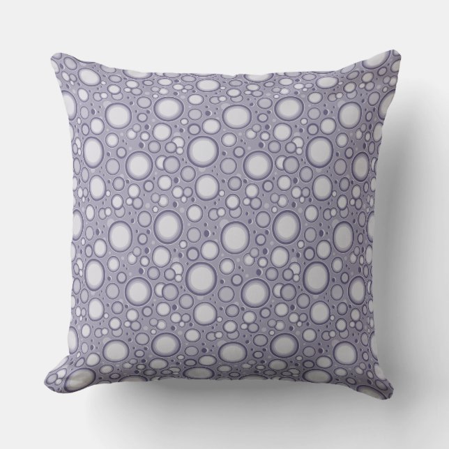 Moon Crater Pattern Grau Lila Throw Kissen (Vorderseite)