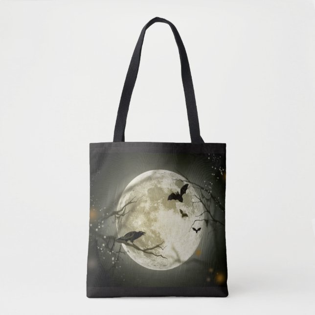 Moon & Crow Halloween Totentasche (Vorderseite)