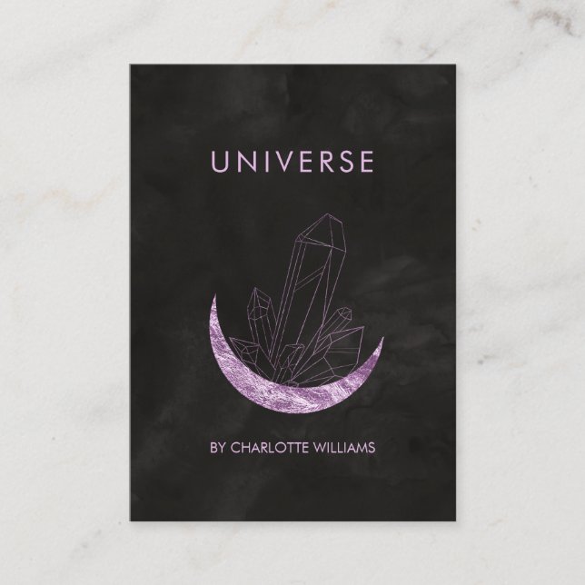  Moon Crystal Energy Healer Business Card Visitenk Visitenkarte (Vorderseite)