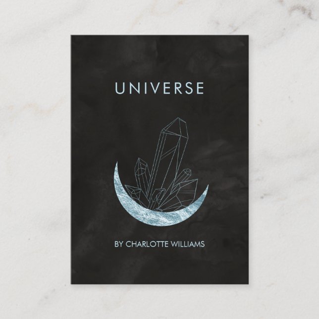  Moon Crystal Energy Healer Business Card Visitenkarte (Vorderseite)