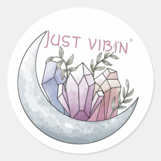 Moon Crystal "Just Vibin'' Round Aufkleber