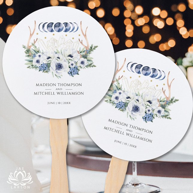 Moon Crystals Blume Boho Metaphysische Hochzeit Fächer (Von Creator hochgeladen)