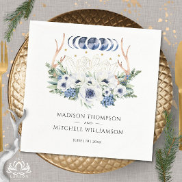 Moon Crystals Blume Boho Metaphysische Hochzeit Serviette