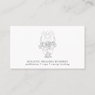 Moon Crystals FlowerHolistic Healing Business Card Visitenkarte