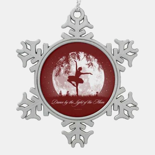 Moon Dance Schneeflocken Zinn-Ornament (Vorderseite)
