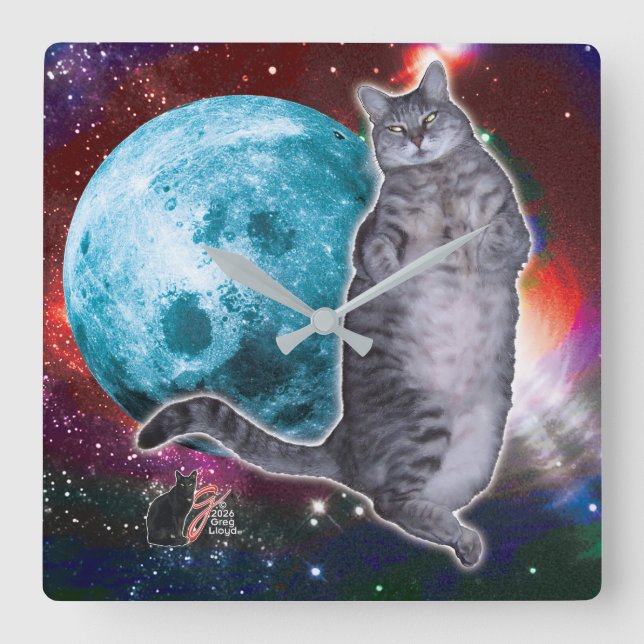 Moon Dancer Bosco Quadratische Wanduhr (Vorderseite)