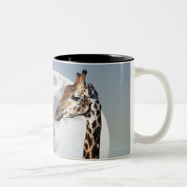 Moon das Steigen über eine Gruppe der Giraffe in Zweifarbige Tasse (Rechts)