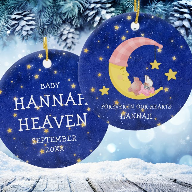 Moon Daughter Memorial Baby Girl verliert Weihnach Keramik Ornament (Moon Daughter Memorial Baby Girl Loss Christmas Ceramic Ornament
)