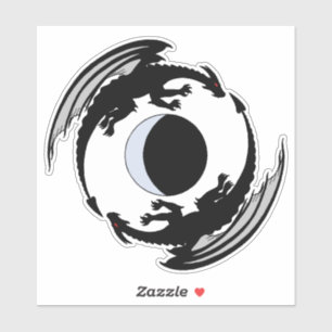 Moon Dragons Fantasy Design Aufkleber