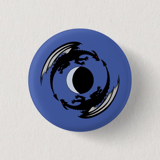 Moon Dragons Fantasy Design Button (Vorderseite)