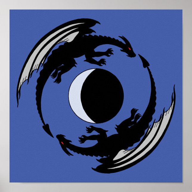 Moon Dragons Fantasy Design Poster (Vorne)