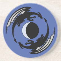 Moon Dragons Fantasy Design Sandstone Untersetzer