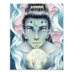 Moon Elf Watercolor Foto Print
