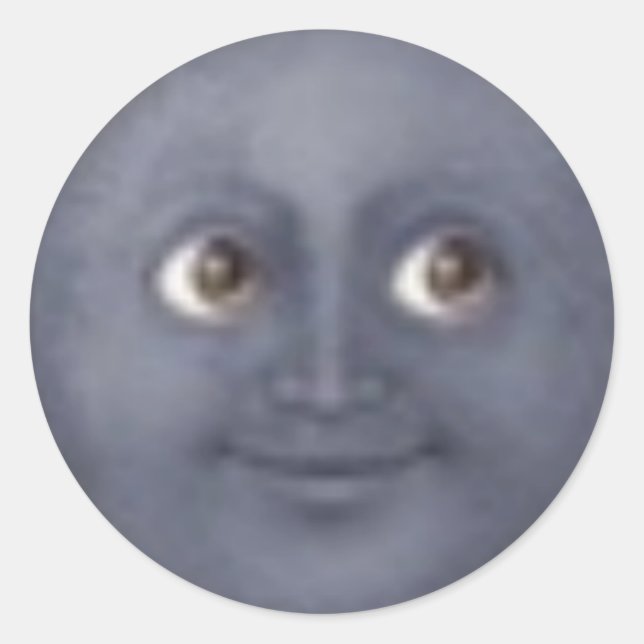 Moon Emoji-Aufkleber Runder Aufkleber (Vorderseite)