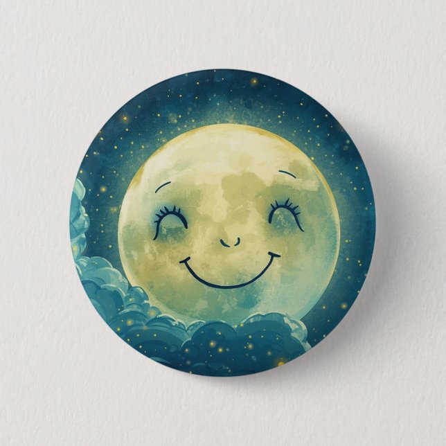 Moon Face Button Pin (Vorderseite)