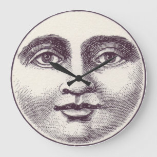 Moon Face Clock Große Wanduhr