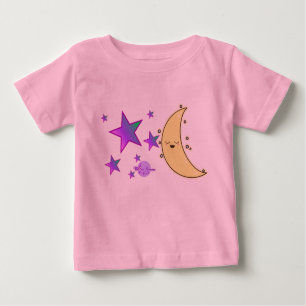 Moon Face & Stars Pink Tutu Baby Bodysuit Baby T-shirt