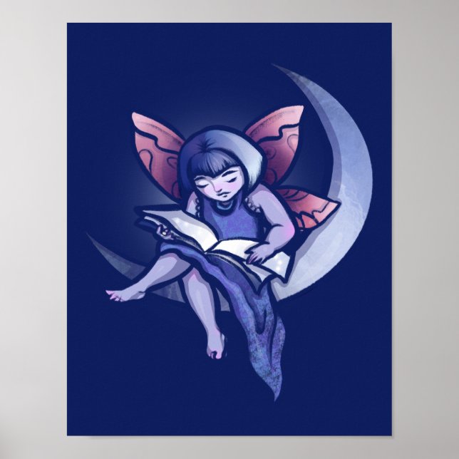 Moon Fairy Reading Bookish Moon Fairies Poster (Vorne)