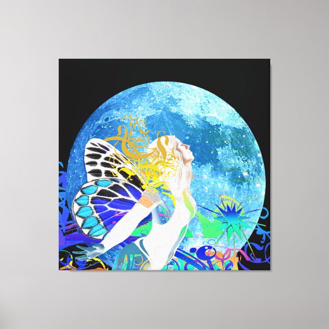 Moon Fairy Stretched Canvas Print Leinwanddruck (Vorderseite)