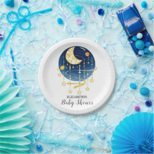 Moon Falling Stars Kinderdusche Pappteller