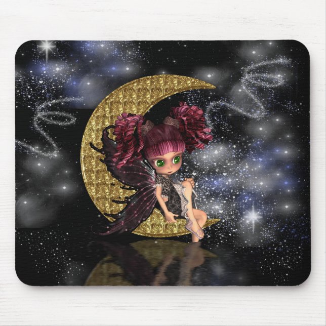 moon feenhaftes mousepad, Mäusematte, gotische Fee Mousepad (Vorne)