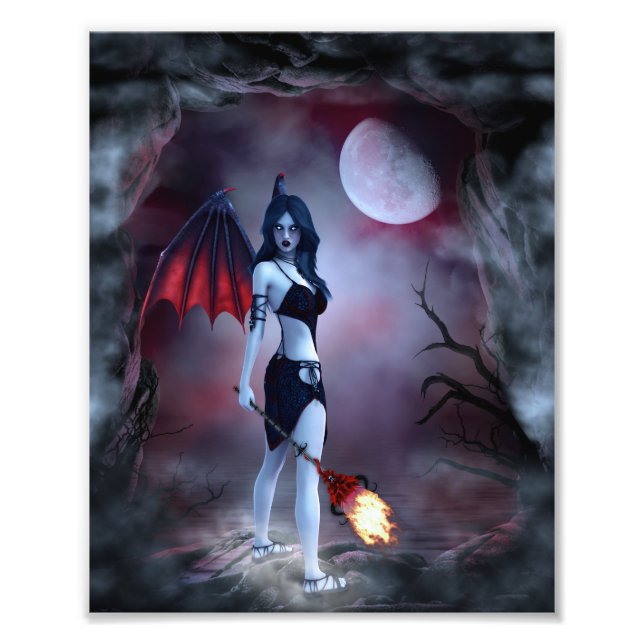 Moon fire Succubus Fotodruck (Vorne)