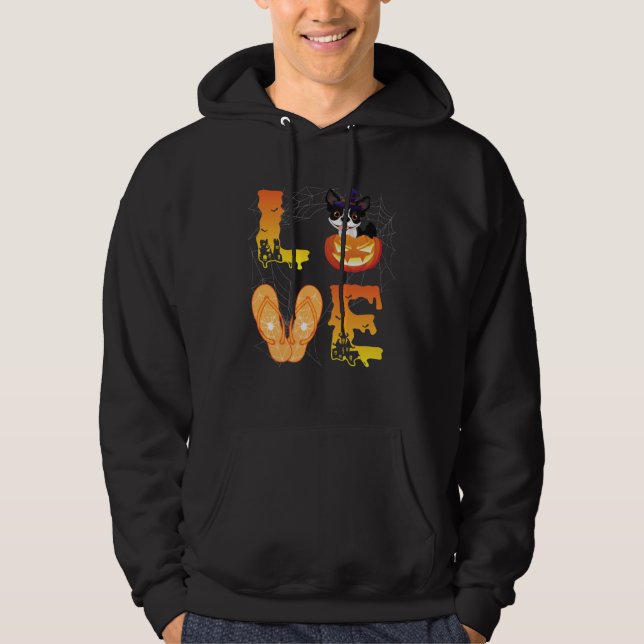 Moon Flip Flop Spider Pumpkin Boston Terrier LOVE  Hoodie (Vorderseite)