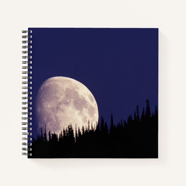 Moon & Forest | Glacier Nationalpark Montana Notizbuch (Vorderseite)
