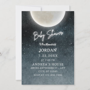 Moon galaxy Baby Dusche Einladung