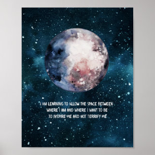 Moon Galaxy Zitat Poster