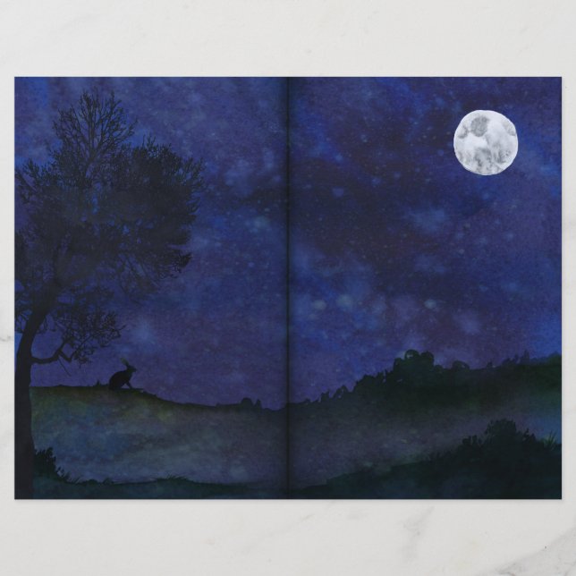 Moon Gazing Rabbit Midnight Scrapbook Seiten (Vorderseite)