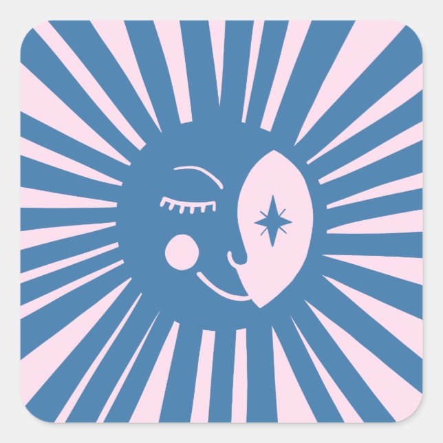 Moon Glow Boho Moderne Niedliche Babydusche CUSTOM Quadratischer Aufkleber (Vorderseite)