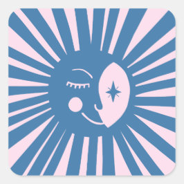 Moon Glow Boho Moderne Niedliche Babydusche CUSTOM Quadratischer Aufkleber