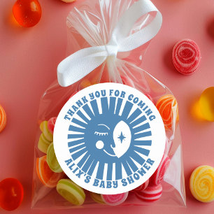 Moon Glow Boho Moderne Niedliche Babydusche CUSTOM Runder Aufkleber