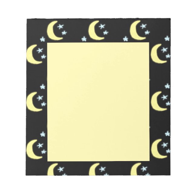 Moon Glow Notepad (schwarz und weich gelb) Notizblock (Vorderseite)