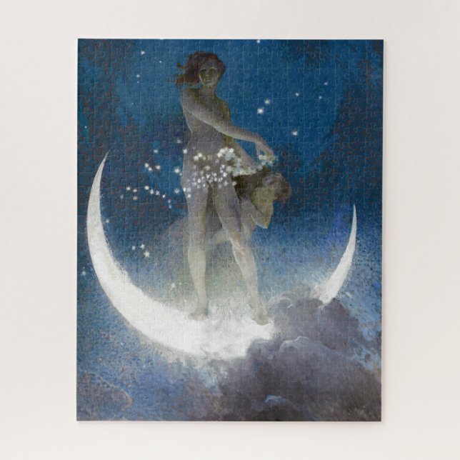 Moon Goddess Bare schneidet Night Stars   Puzzle (Vertikal)