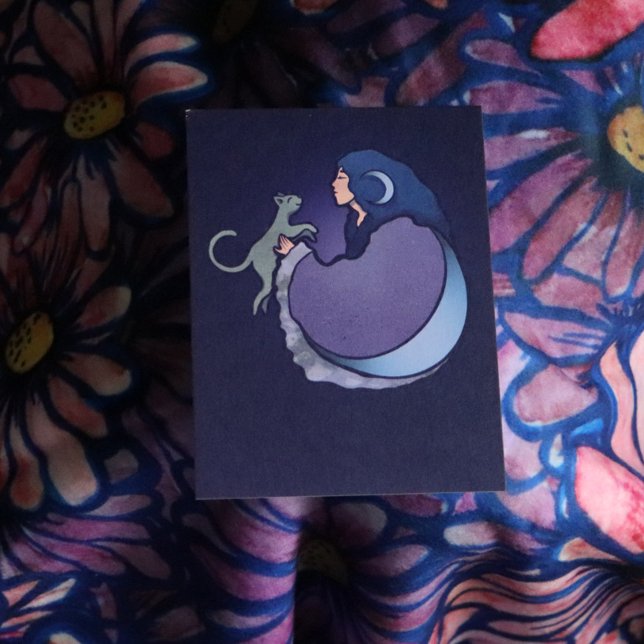Moon Goddess Cat Hexe Karte (Von Creator hochgeladen)
